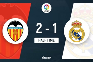 Hiệp 1 - Real Madrid tạm dẫn Valencia 1-2, Carvajal mắc sai lầm và để Vinicius nhận bàn thua