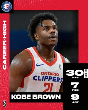 Liệu Clippers sẽ không nhớ lại điều này? Kobe Brown đã ghi được điểm cao mới ở G League là 30 điểm, với hơn 20 điểm ở 5 trên 6 trận gần nhất.